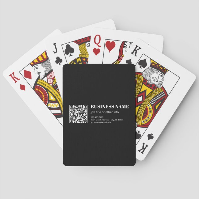 Custom QR code & Editable Retro-Modern Text Playing Cards (Back)
