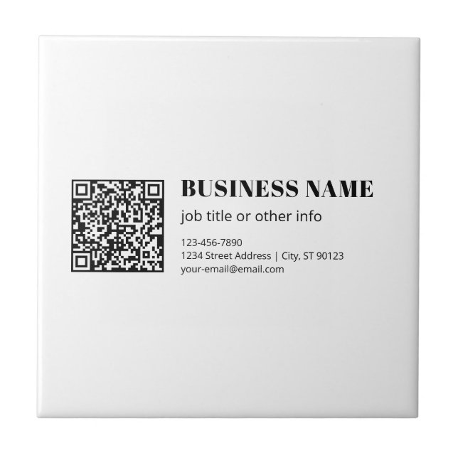 Custom QR code & Editable Retro-Modern Text Tile (Front)