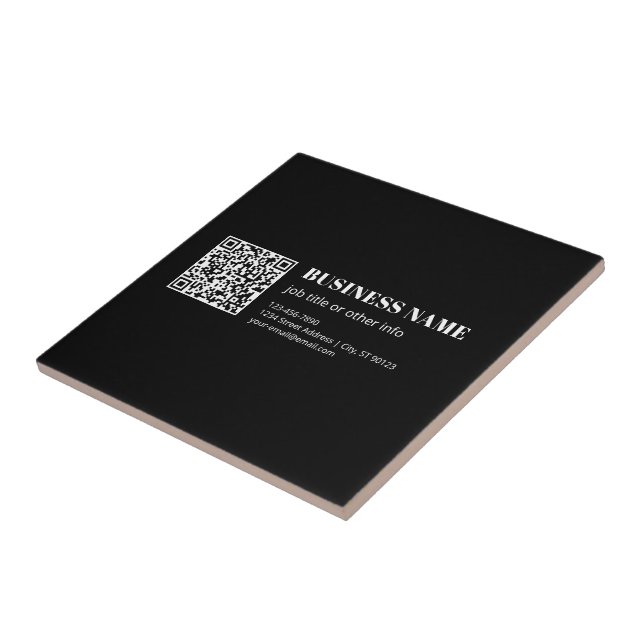 Custom QR code & Editable Retro-Modern Text Tile (Side)