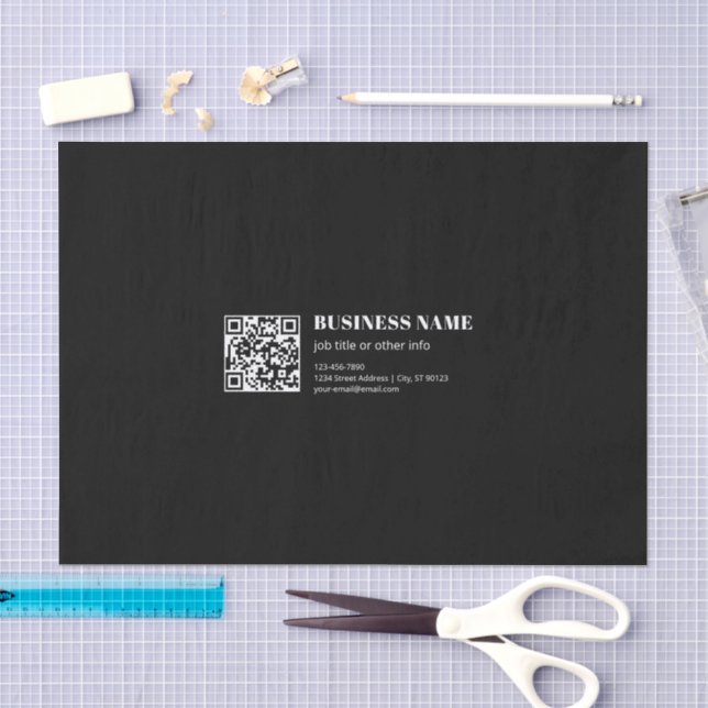 Custom QR code & Editable Retro-Modern Text Tissue Paper (Craft)