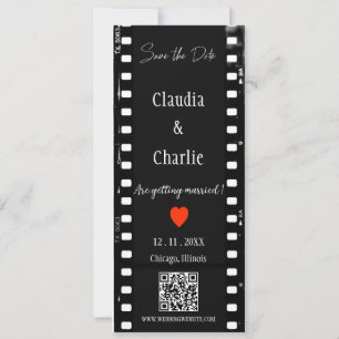 Custom QR Code Film Strip Photo Booth Bookmark  Save The Date