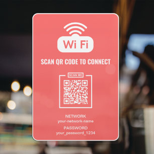 Custom QR Code Free WIFI Password Network Pink