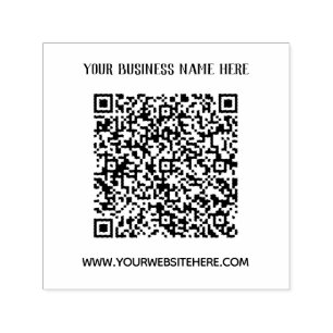 Custom QR Code Info Business Name Website Stamp