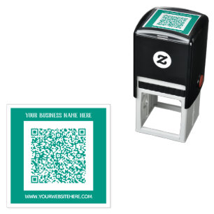Custom QR Code Info Name Website Colours Stamp