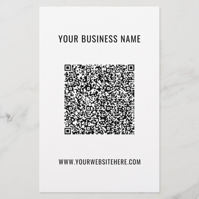 Custom QR Code Info Name Website Promotional Flyer (Front)
