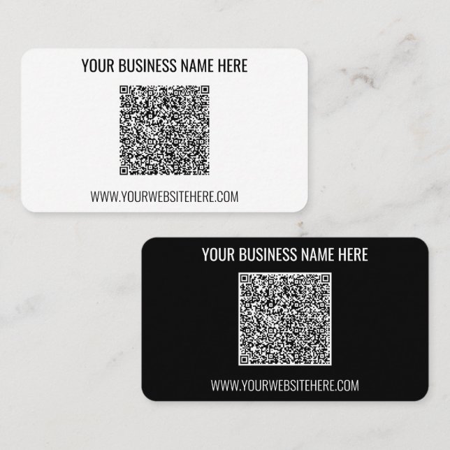 Custom QR Code Info Text and Colours Business Card (Front/Back)