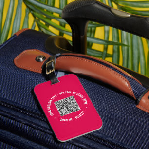 Custom QR Code Info Text and Colours Luggage Tag