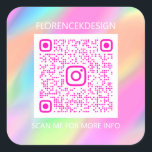 Custom QR Code Logo Beauty Shop Holograph Pink  Square Sticker<br><div class="desc">This is simply a modern tool that helps you to attract clients to your business and make your business grow
florenceKdesig@gmail.com Have a special day! 
FlorenceK design</div>