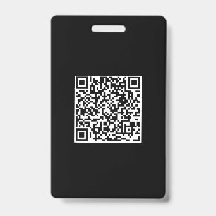 Custom QR Code Logo black solid minimalist ID Badge