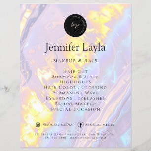 Custom QR Code Logo Elegant Purple Holographic Flyer