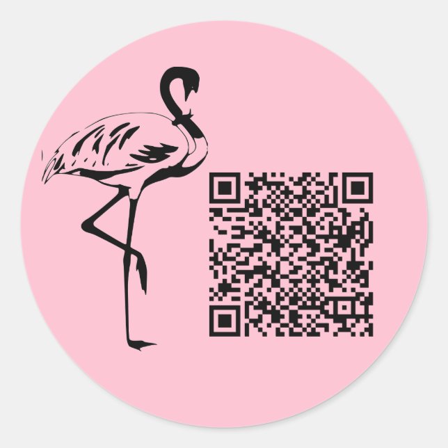 Custom QR Code Logo Trendy Pastel Pink Classic Round Sticker (Front)