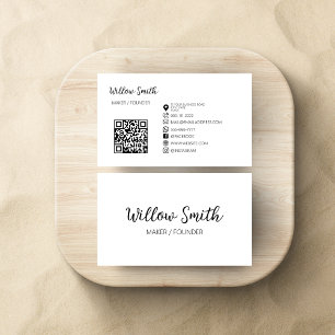 Custom QR Code Minimalist Small Business Card