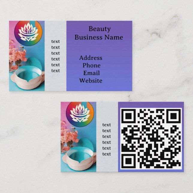 📱 Custom QR Code Modern Business Contact Card 💼 (Front/Back)