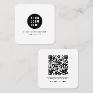 Custom QR Code Modern Logo Minimalist Square Business Card