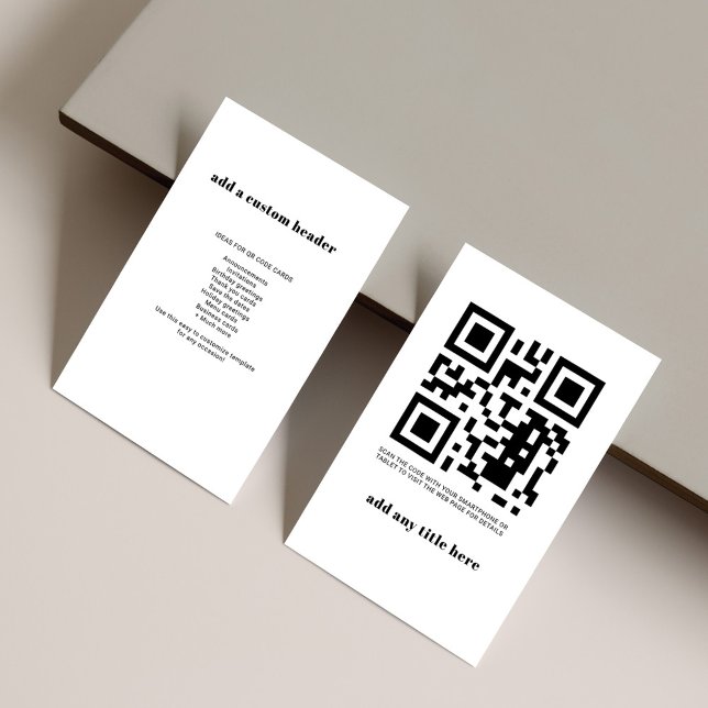 Custom QR Code Modern Trendy Budget Card (QR Code Simple Modern Business Card)