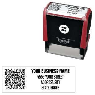 Custom QR Code Name Address Self-inking Stamp