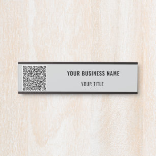 Custom QR Code Name Business Door Sign Example