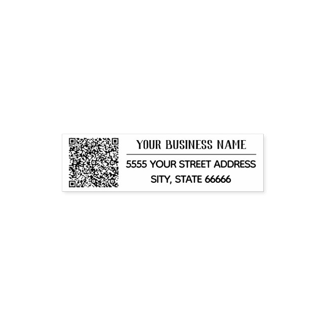 Custom QR Code Name Custom Text Address Stamp (Design)
