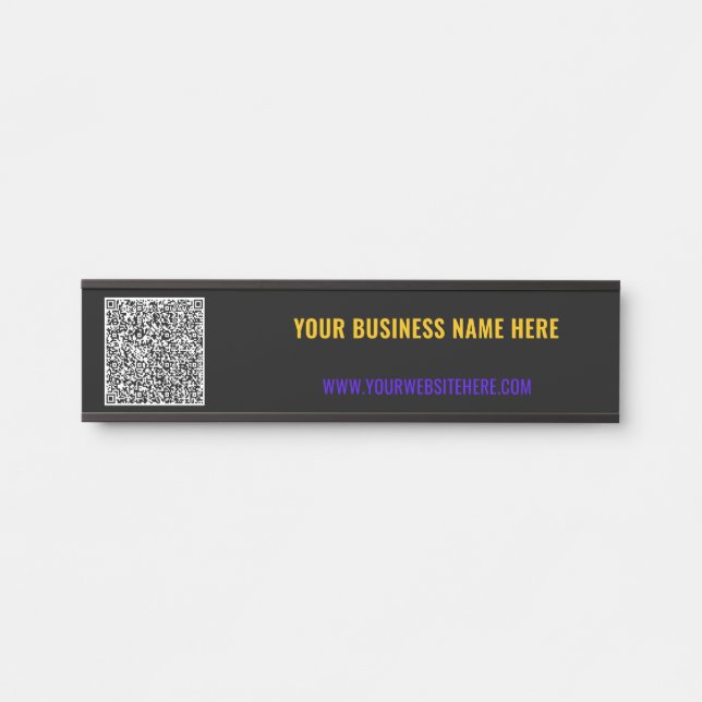 Custom QR Code Name Door Sign - Choose Colours (Front)