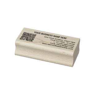 Custom QR Code Name Info Address Rubber Stamp