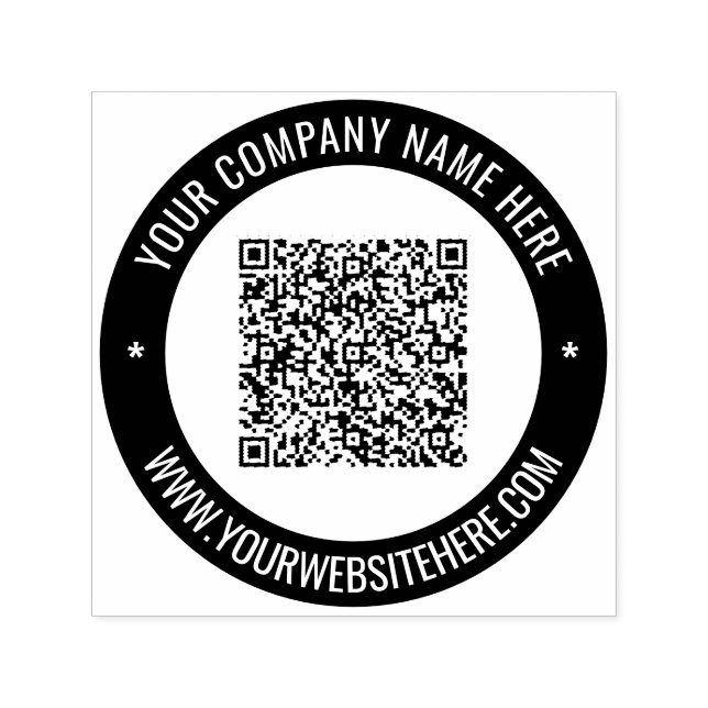 Custom QR Code Name Website Colour Stamp Template (Design)
