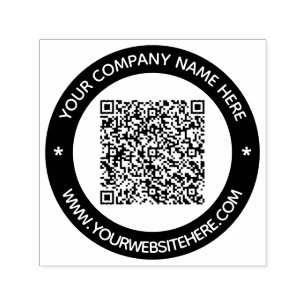 Custom QR Code Name Website Round Stamp Template