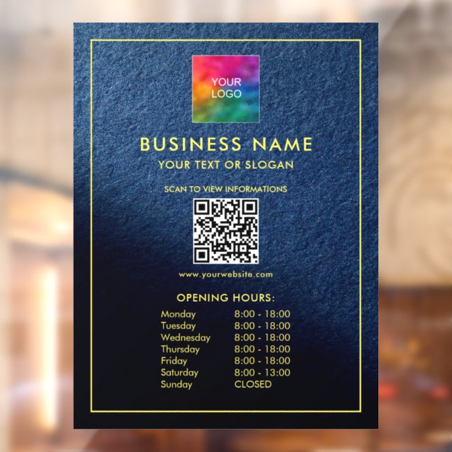 Custom QR Code Opening Hours Upload Your Logo (Sheet 2)