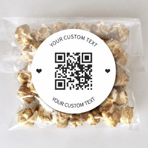 Custom QR Code Package Custom Text Business Classic Round Sticker