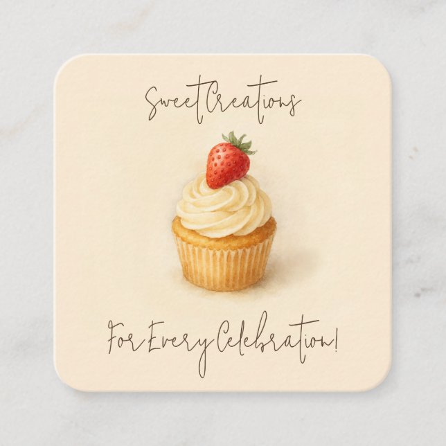 Custom QR Code Pastry Chef Business Card (Front)