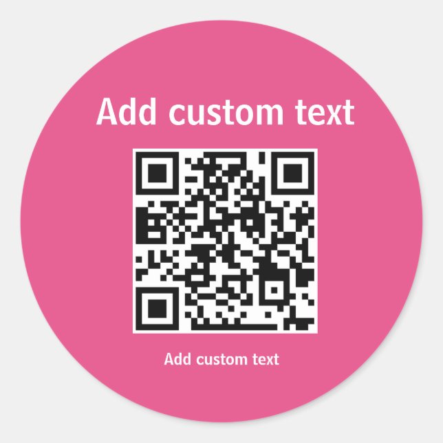 custom QR code personalise website Classic Round S Sticker (Front)