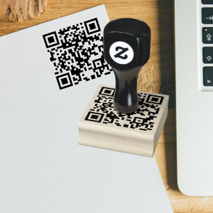 Custom QR code personalised scannable website url Rubber Stamp