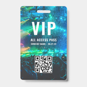 Custom QR Code Photo White VIP All Access ID Badge