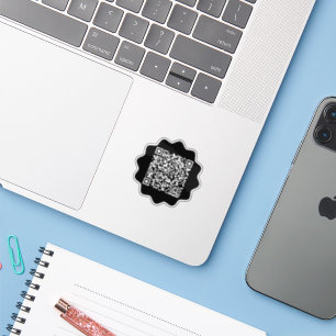 Custom Qr Code Playful Wavy Border Cut Out 