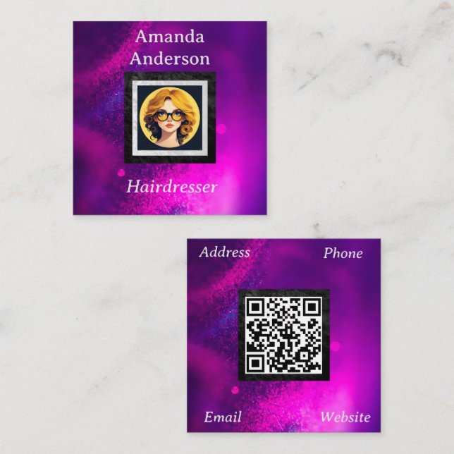 Custom QR code professional Square Business Card (Front/Back)