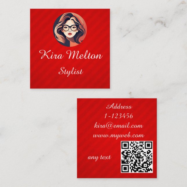 Custom QR code professional Square Business Card (Front/Back)