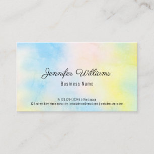 Custom QR Code Rainbow Pastel Colours Simple Moder Business Card