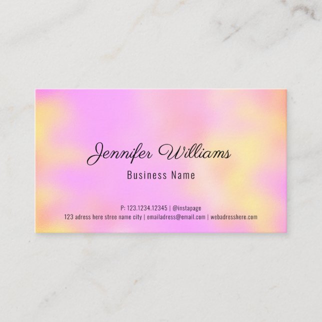 Custom QR Code Rainbow Pastel Colours Simple Moder Business Card (Front)
