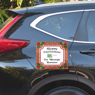 Custom QR Code Restaurant Christmas Red Plaid