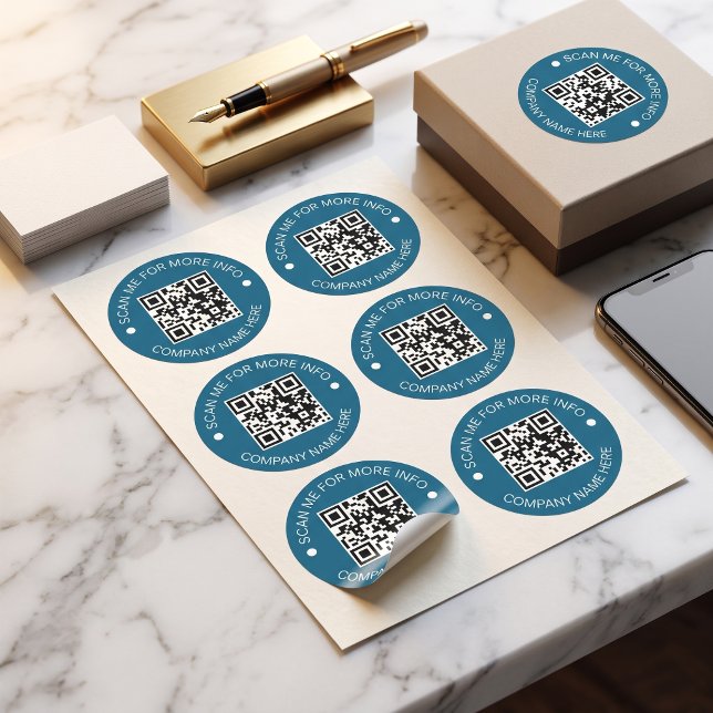 Custom QR Code Round Vinyl Waterproof Business Classic Round Sticker (Custom QR Code Round Vinyl Waterproof Business Classic Round Sticker)