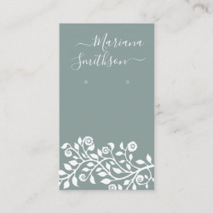 Custom QR Code Sage Green Earrings Display Cards