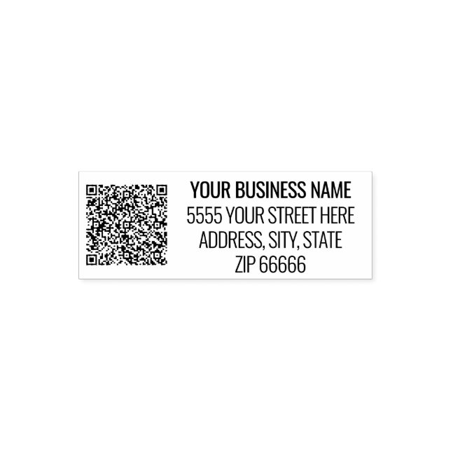 Custom QR Code Scan Address Self-inking Stamp (Design)