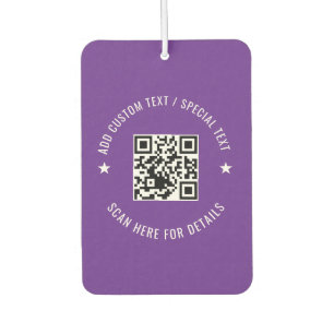 Custom QR Code Scan Info Air Freshener Design
