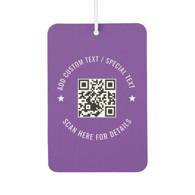 Custom QR Code Scan Info Air Freshener Design (Front)
