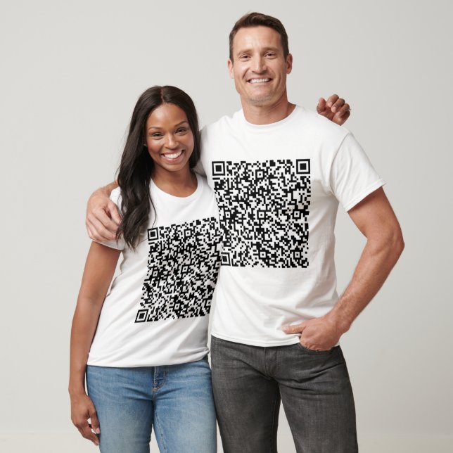 Custom QR Code Scan Info Fun Personalised T-Shirt (Unisex)