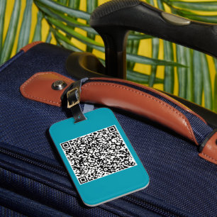Custom QR Code Scan Info Modern Colours Luggage Ta Luggage Tag