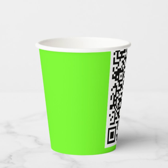 Custom QR Code Scan Info Paper Cups Your Colours (Front)