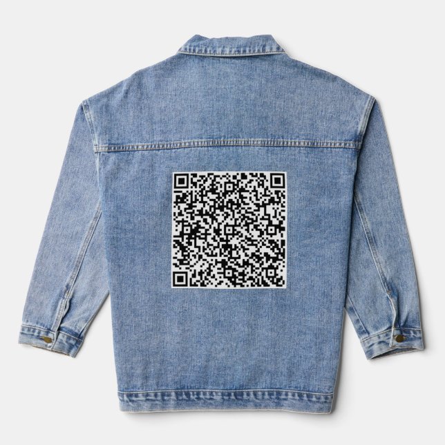 Custom QR Code Scan Info Personalised Denim Jacket (Back)