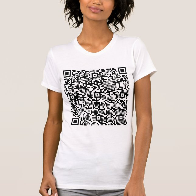 Custom QR Code Scan Info Personalised Fun T-Shirt (Front)