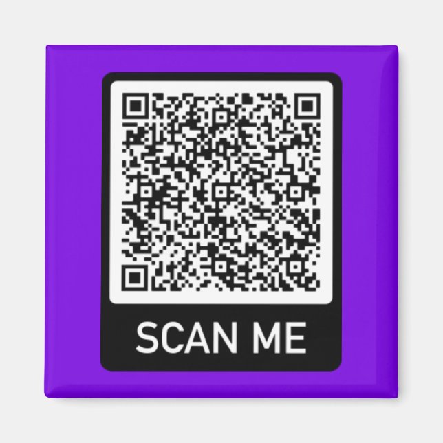 Custom QR Code Scan Info Personalised Magnet Gift (Front)