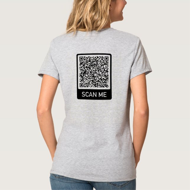 Custom QR Code Scan Info Personalised T-Shirt (Back)